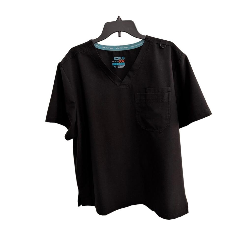 SET ScrubJoy Women's Black Elastic Waist Cargo Pocket Professional Scrub‎ Set XL